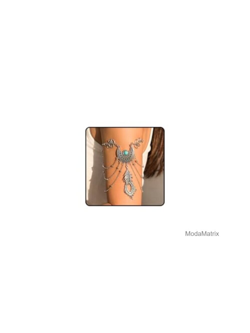 Western Boho Arm Cuff with Tassels Dream Catcher Feather Leaf Armlet